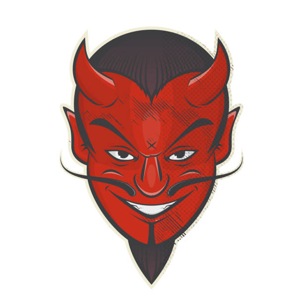 vintage cartoon satan or devil retro logo