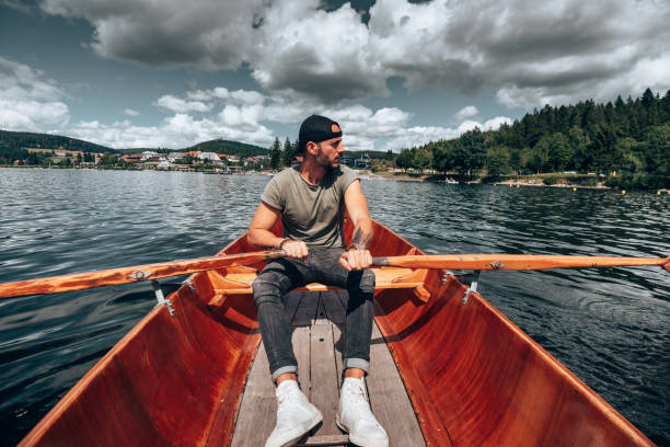 istock man rowing in the lake 1332567856