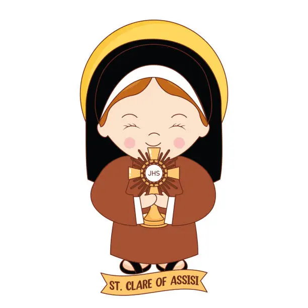 Vector illustration of saint clare of assisi