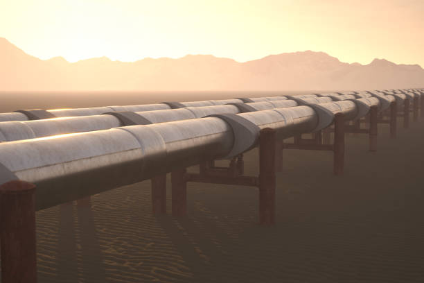 an image of the trans-alaskan oil pipeline that carries oil from the northern part of Alaska all the way to valdez. this shot is right near the arctic national wildlife refuge