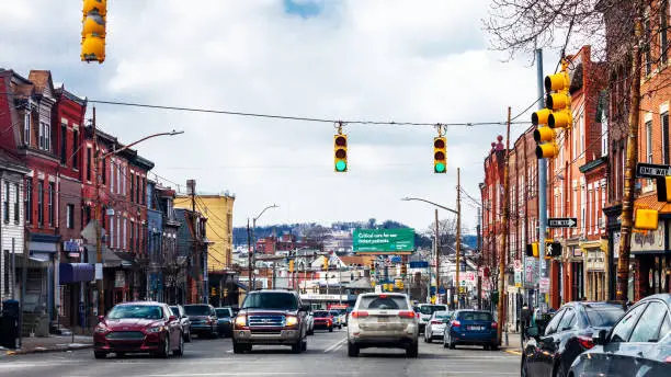 Liberty Avenue in Bloomfield district, Pittsburgh, Pennsylvania, USA