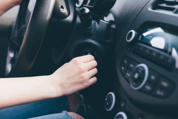 istock Woman Inserting Car Key 1332574658
