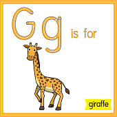 istock Vector illustration for learning the alphabet For children with cartoon images. Letter G is for giraffe. 1332577554