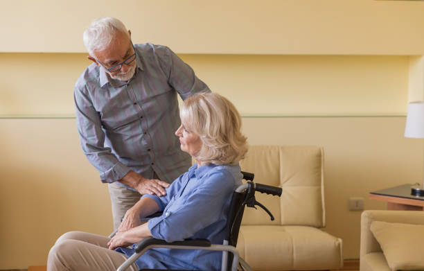 istock Disabled Woman is Enjoying the Time with her Husband While at Home. 1332578493