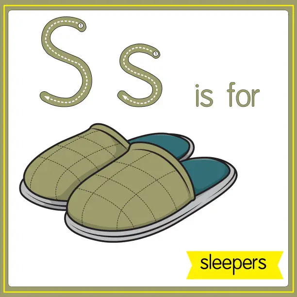 Vector illustration of Vector illustration for learning the alphabet For children with cartoon images. Letter S is for sleepers.