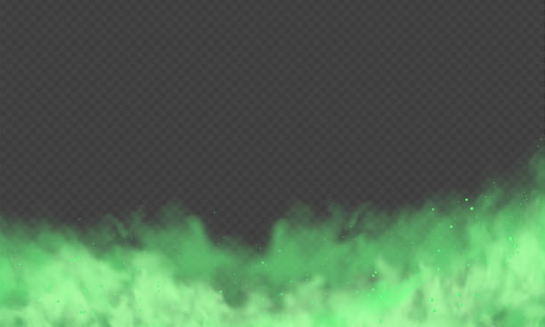 istock Green dust. Abstract blurry smoke with green particles. Smoke or dust isolated on transparent background. Abstract mystical gas. Vector illustration. 1332585280