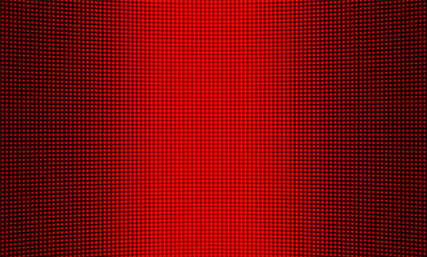 Led screen texture. Digital display with dots. Vector illustration. Led screen texture. Digital display. Color pixel background. Lcd monitor . Red television videowall with dots. Projector grid template. Electronic diode effect. Vector illustration. red texture stock illustrations