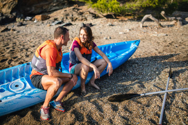 istock Spanish Kayakers in 30s and 40s After Morning Exercise 1332586285