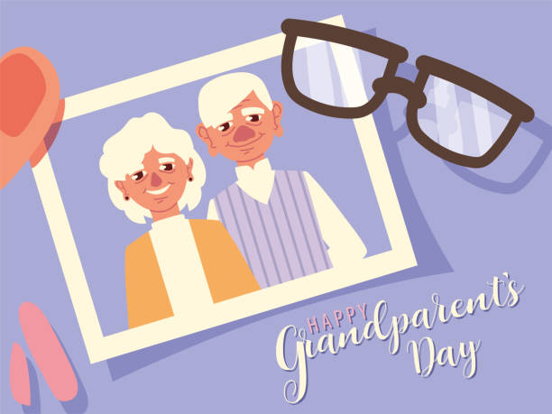 großeltern tag bild - grandparent stock-grafiken, -clipart, -cartoons und -symbole