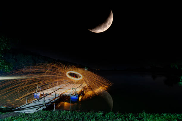 istock Steel Wool Spinning Circles Long Exposure Photo 1332603971