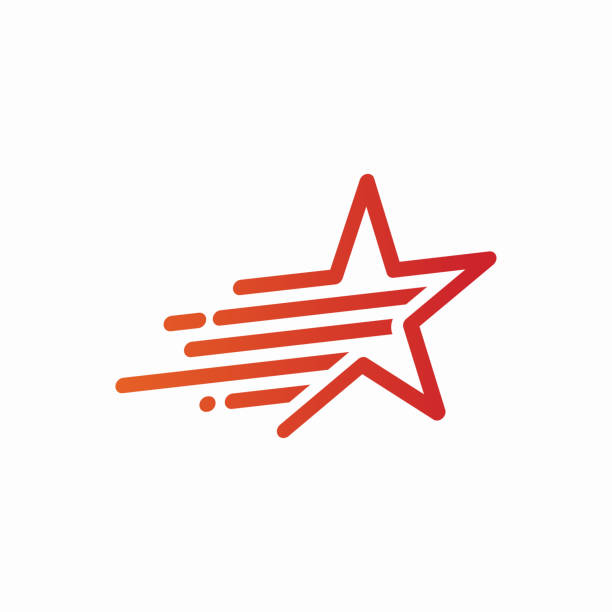ilustrações de stock, clip art, desenhos animados e ícones de fast star logo template design - space backgrounds star sky