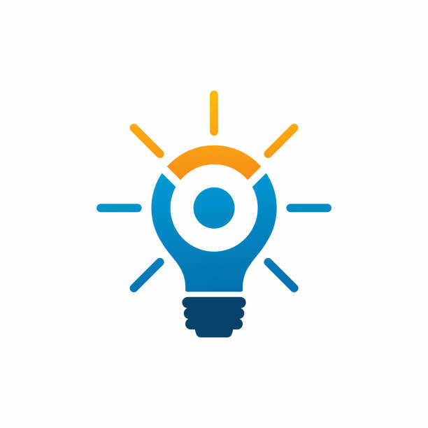 projekt szablonu logo people idea - light bulb inspiration ideas innovation stock illustrations