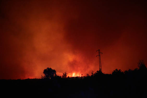 istock forest fire on the peaks of the mountains 1332609973