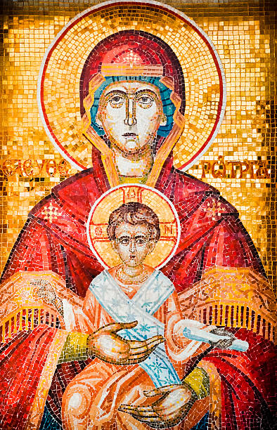 istock Madonna and child icon 133262343