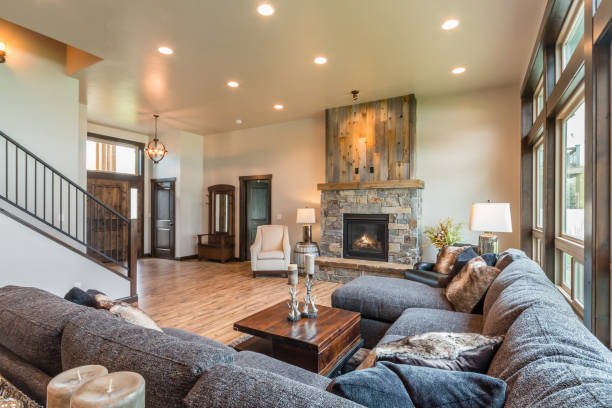 istock Family room with comfortable and large sectional sofa 1332629442