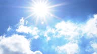 istock Summer sunshine and white cloud flow, blue sky (8x speed) 1332629765
