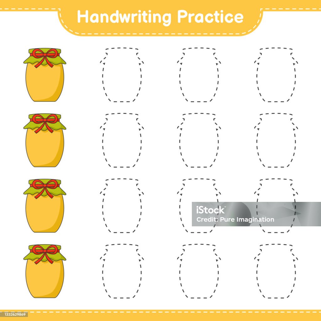 Handwriting Practice Tracing Lines Of Jam Educational Children Game