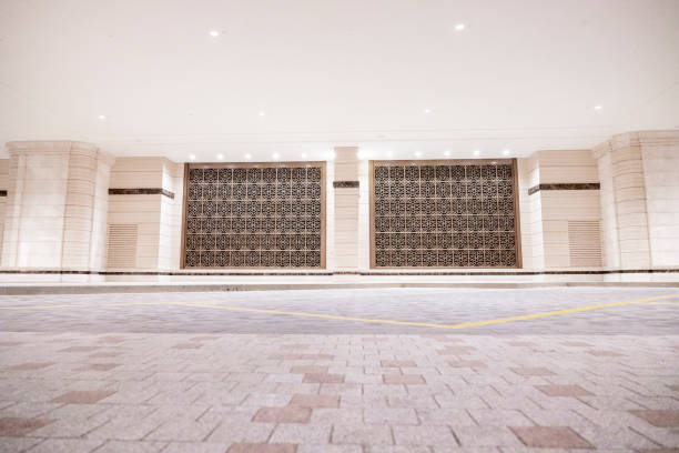 Hotel entrance, lobby, empty, plaza, background