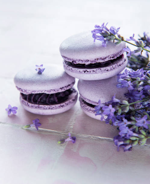 istock French macarons with lavender flavor and fresh lavender flowers 1332634898