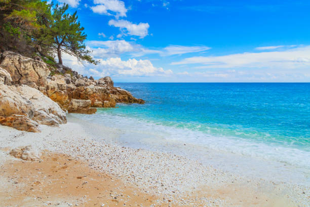 istock Marble beach bay, Thassos Islands, Greece 1332644906