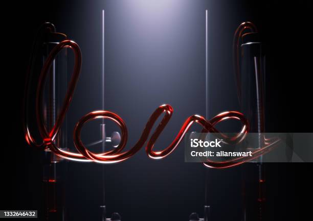 Love Chemistry Experiment Stock Photo - Download Image Now - Brightly Lit, Chemistry, Color Image