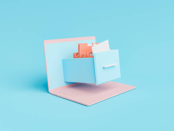 istock minimal file cabinet on laptop screen 1332647628