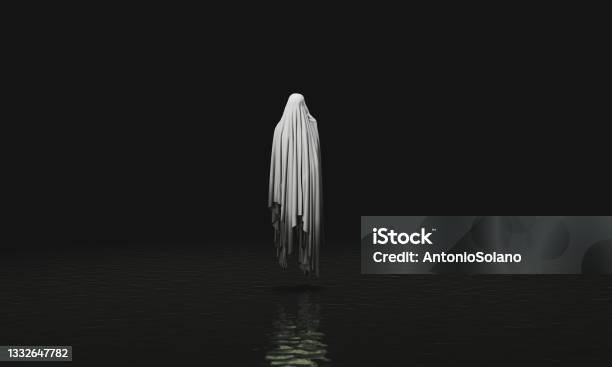 Floating Evil Spirit In A Lake Stock Photo - Download Image Now - Ghost, Spooky, Horror