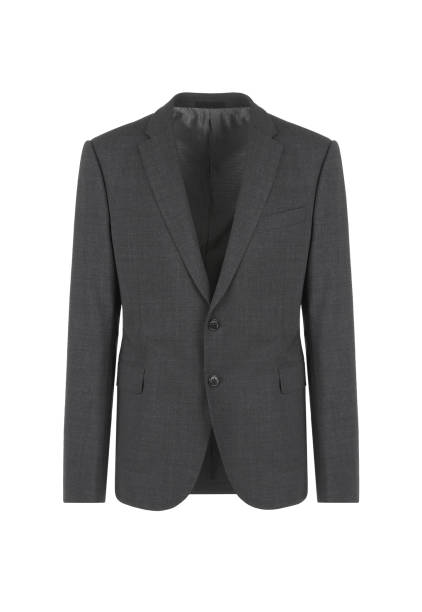 пустой макет блейзера. мужской серый костюм. вид спереди - blazer стоковые фото и изображения