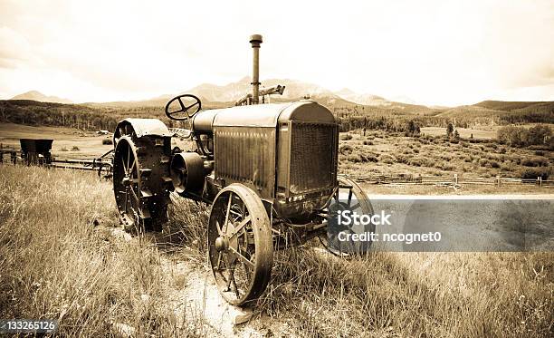 Antique Farm Tractor Stock Photo - Download Image Now - Tractor, Old, Old-fashioned