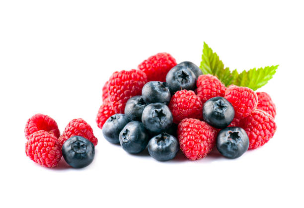 istock Sweet berry of blueberries and raspberry 1332656078