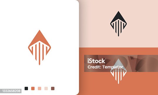 istock rocket or compass logo in simple and modern shape 1332658208