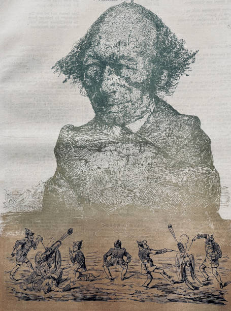 istock Man is shot at by cannons, he crosses his arms to protect himself 1332667401