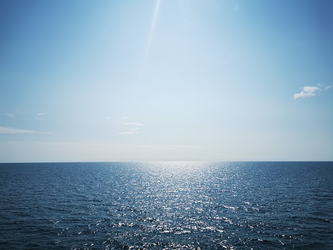 sunny day on a ferry sailing on the Baltic Sea