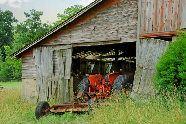 istock Old Weathered Barn with Tractor-Grant County, Indiana 1332674294