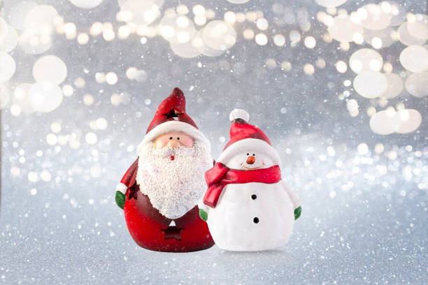 istock Santa and snowman christmas ornaments 1332675486