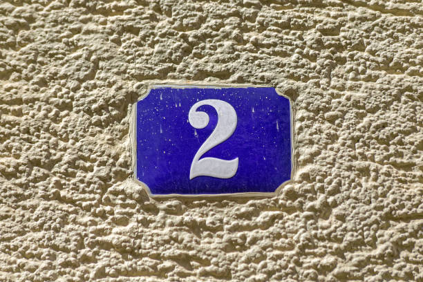 istock Number 2 on a blue enamel sign 1332682701
