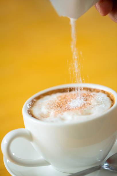 istock Coffee cup with sugared milk traditional breakfast Vibrant early morning cappuccino 1332689751