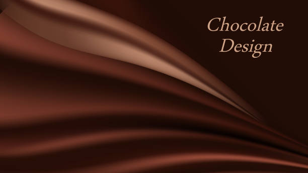 istock Chocolate wave background. Dark brown creamy chocolate, shiny silk  texture. Smooth color flow effect. Abstract vector background for elegant modern poster or banner. 1332690851