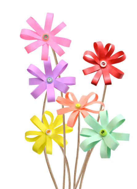 istock Celebrating origami paper flowers bouquet, isolate white 1332691829