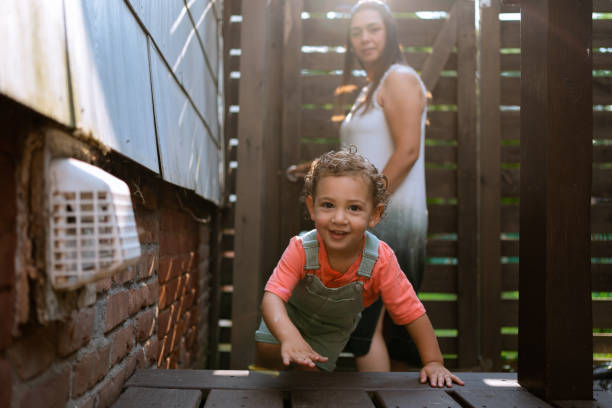 istock Happy latin toddler playing at home 1332696352