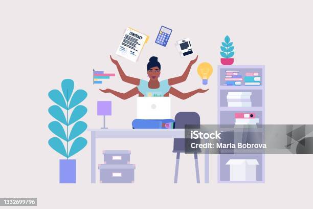 Multitasking Time Multitasking And Time Management Concept Stock Illustration - Download ...