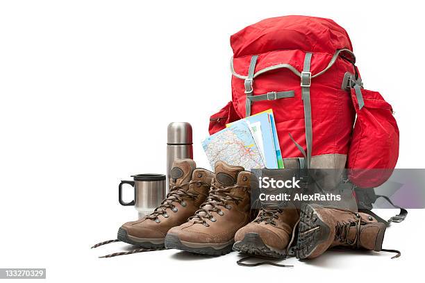 Hiking Equipment Stock Photo - Download Image Now - Hiking, Backpack, Travel