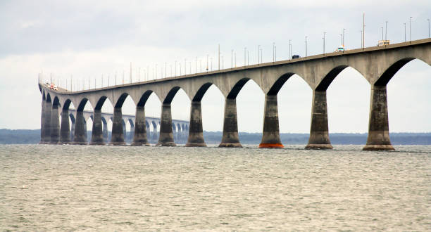 istock Confederation Bridge in Canada over water 1332703878