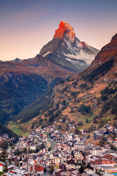 zermatt, suiza. - village switzerland landscape swiss culture fotografías e imágenes de stock
