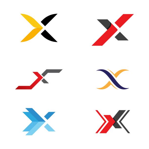illustrations, cliparts, dessins animés et icônes de icône vectorielle x letter logo template - lettre x