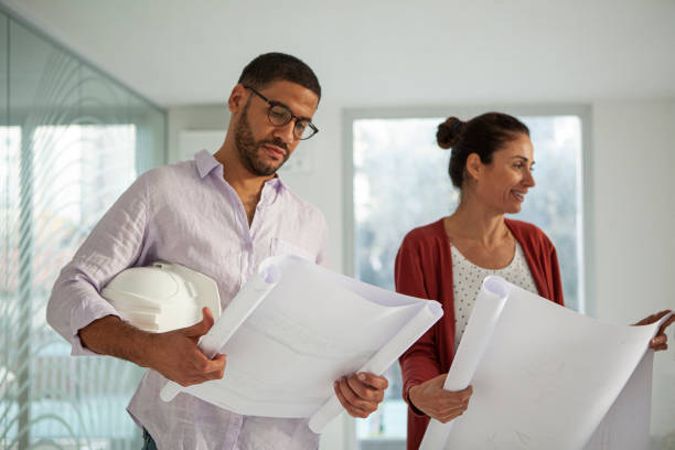 istock Portrait of architects and interior designers visiting project site 1332708459