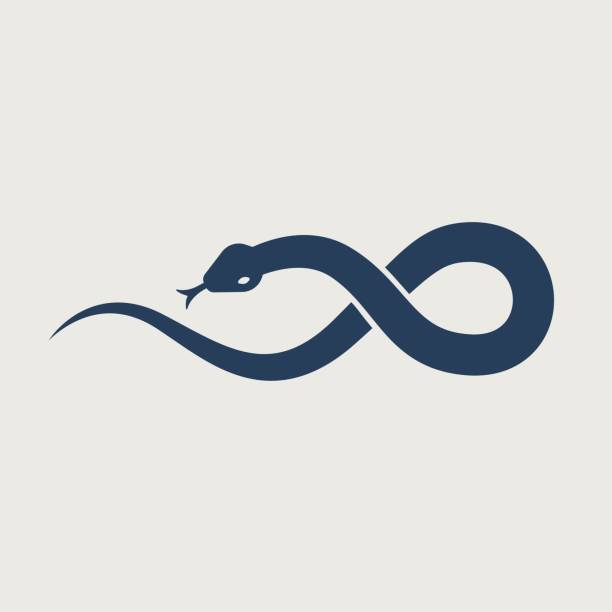 illustrations, cliparts, dessins animés et icônes de symbole de l’icône du logo du serpent - snake