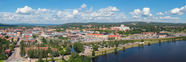 panoramic view of falun, sweden - falun imagens e fotografias de stock