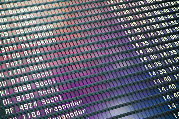 istock Flights information board in an airport 1332711543