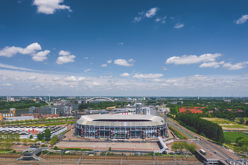 Rotterdam, Netherlands - June 2021: De Kuip, famous stadium of Feyenoord Rotterdam